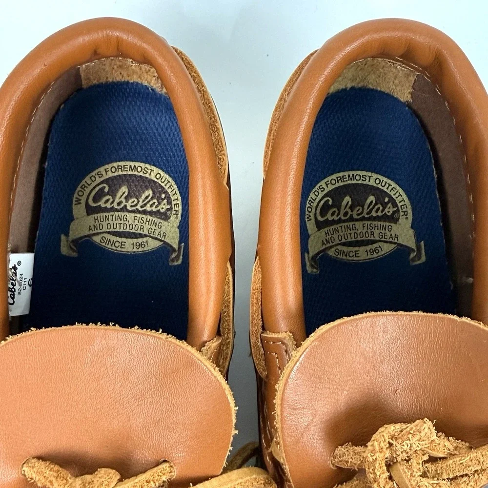 Cabelas Duck Rain Boot Women US 6 Low Leather Steel Shank Rubber Waterproof